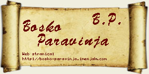 Boško Paravinja vizit kartica